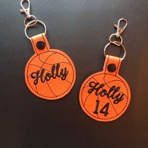 Personalized Basketball Keychain Large Cursive Name Only Etsy