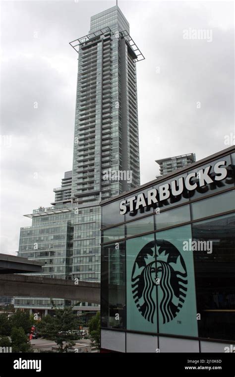 Starbucks And High Rise Residential Building At Brentwood Mall Burnaby