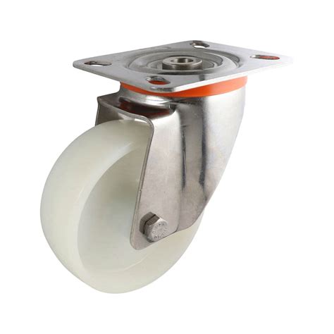 100mm Swivel Plate Castor Nylon Wheel White EasyRoll