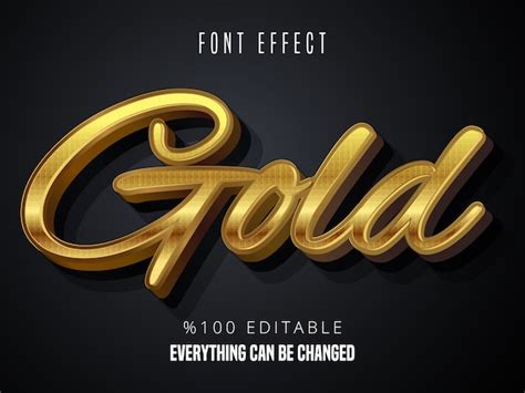 Gold Gradient Font Effect Premium Vector