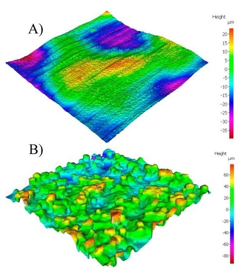 Surface Topography Of The Selected Parameters A Top Surface B