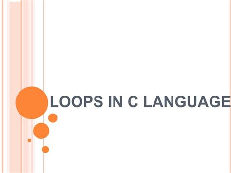 Loops In C Ppt