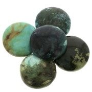 Cabochon Rond 25 Mm Turquoise Naturelle X1 Perles Co