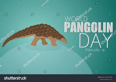 World Pangolin Day February 19 Vector Royalty Free Stock Vector