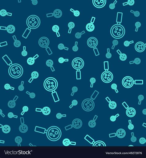 Green Line Microorganisms Under Magnifier Icon Vector Image