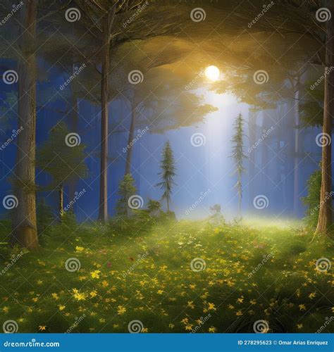 415 Enchanted Moonlit Forest A Mystical And Enchanting Background