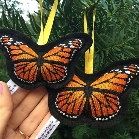 Monarch Butterfly Ornament Stuffed Felt Decoration T Etsy