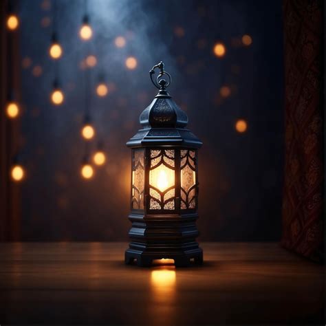 Premium Photo Photo Of Lantern Lit Up In A Dark Night Ramadan Kareem