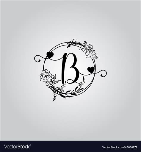 B letter logo with white background Royalty Free Vector