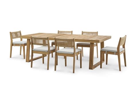 Rio Teak Dining Table 240cm With 6 Chairs Castlery Australia Teak