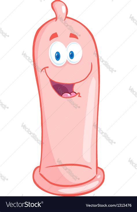 Pink Condom Cartoon Mascot Character Royalty Free Vector