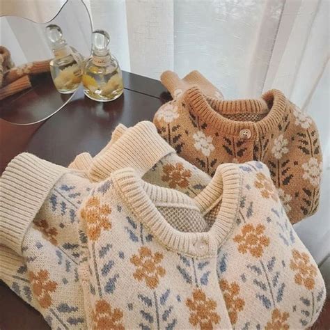 Cottagecore Style Knitted Fall Sweater - Сottagecore clothes ...