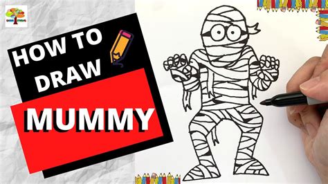 How To Draw A Mummy Step By Step Halloween Drawings Youtube