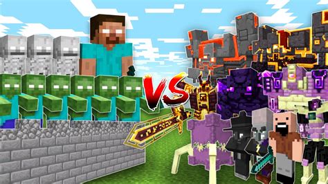 Herobrine Castle Vs Op Modded Bosses Minecraft Mob Battle Youtube