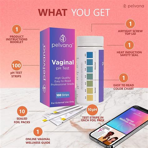 Pelvana Vaginal PH Balance Test Strips For Women 100 Strips Vaginal