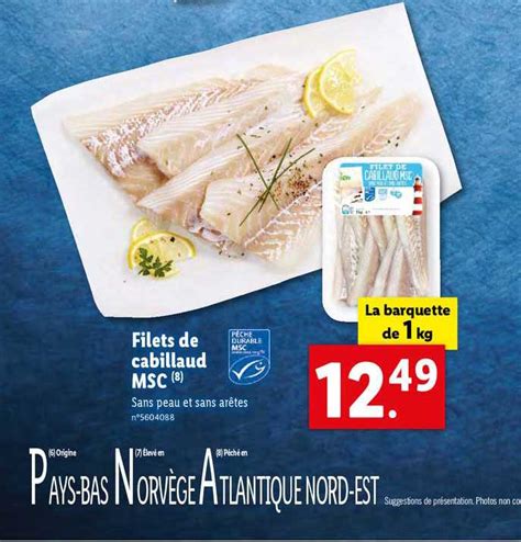 Promo Filets De Cabillaud Msc Chez Lidl