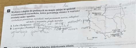 Wybierz I Dopisz Do Podanych Na Mapie Miejsc Te Spo R D Wymienionych