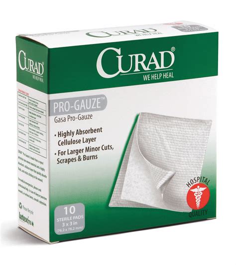 Curad Gauze Pad Bulk Sterile Non Woven Rayon Polyester Pk