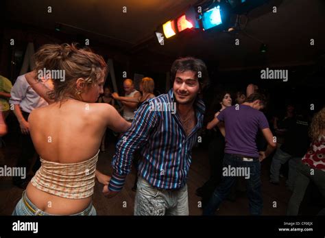 Salsa Latina Dance Party At Night Club Stock Photo Alamy