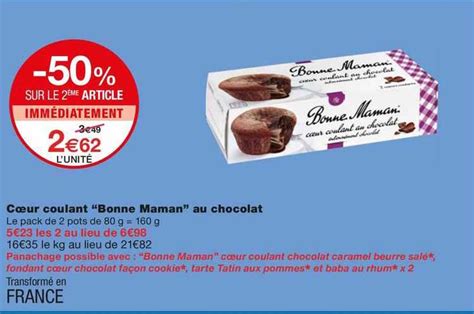 Promo Cœur Coulant bonne Maman Au Chocolat chez Monoprix iCatalogue fr