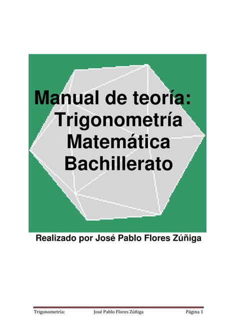 Manual De Teor A Trigonometr A Matem Tica Bachillerato Autor Jos