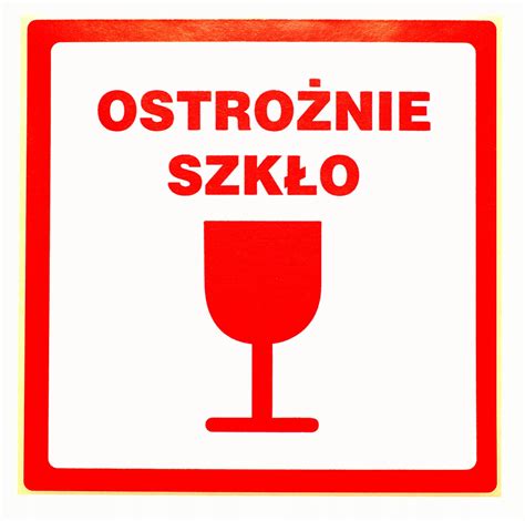 ETYKIETY NAKLEJKI na paczkę OSTROŻNIE SZKŁO 100szt Cena Opinie