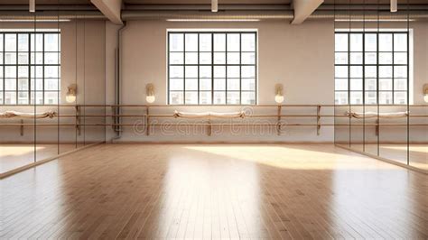 An Empty Ballet Dance Studio with Wooden Floor. Generative AI Image ...