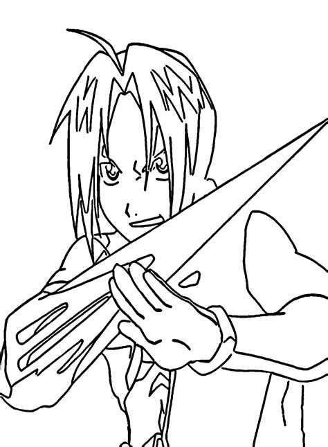 Fullmetal Alchemist Edward Elric Coloring Pages Edward Elric Coloring