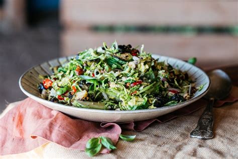 Raw And Grilled Brussel Sprout Salad With Apple Lime And Hazelnuts