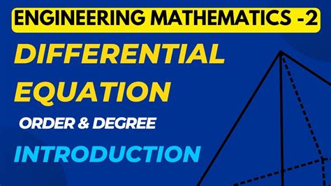 Lec 1 Ordinary Differential Equation Introduction Order Degree