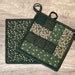 Green Patchwork Hot Pads Set Of Etsy