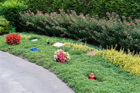 Flowers after a Funeral in an Old Cemetery Stock Photo - Image of ...