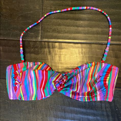 Victorias Secret Striped Bandeau Bikini Top S Gem