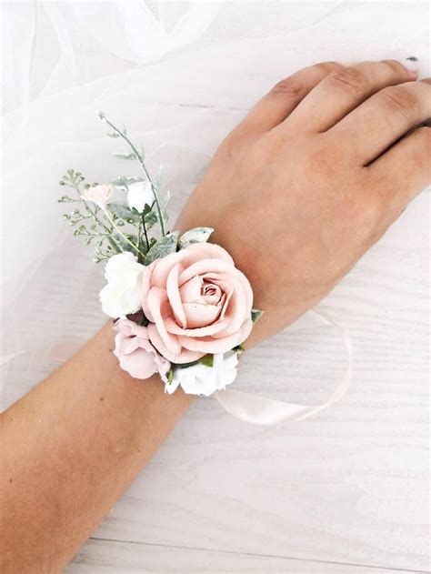 Pale Pink Wrist Corsage Blush Bridesmaids Corsage Flower Etsy In 2021