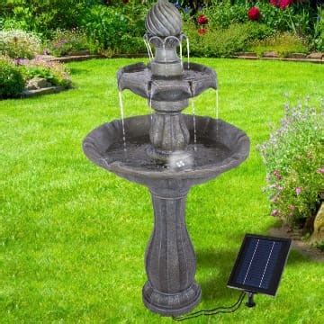 Amur Solar Gartenbrunnen Brunnen Solarbrunnen Klassik Garten Mit Li Ion