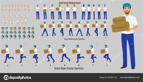 Police Character Model Sheet Walk Cycle Run Cycle Animation Sequence