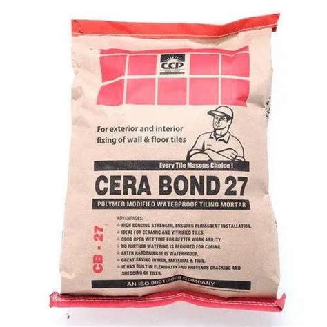 Floor Tile Adhesive Cera Bond 27 20 Kg Bag At 300 Bag In Chennai