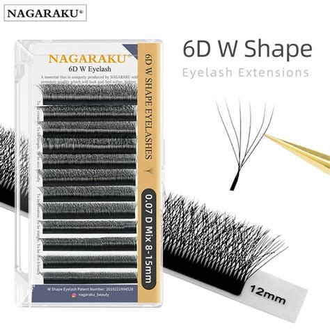 Nagaraku W Forma 6d Volumen Extensiones De Pestañas Premium Mega Full