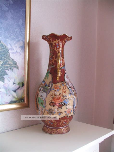 Asiatika China Bodenvase Vase Blumen Geisha Dekor 46cm Porzellan