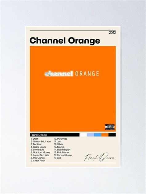 Frank Ocean Posters Channel Orange Poster Album Cover Poster