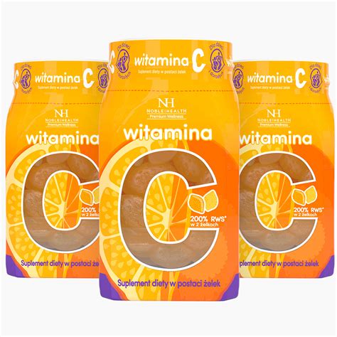 3x Witamina C w żelkach Noble Health naturalne dermokosmetyki i