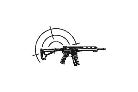 Premium Vector M4 Rifle Assault Weapon Logo Design Army Firearms Icon Symbol Armed With Target