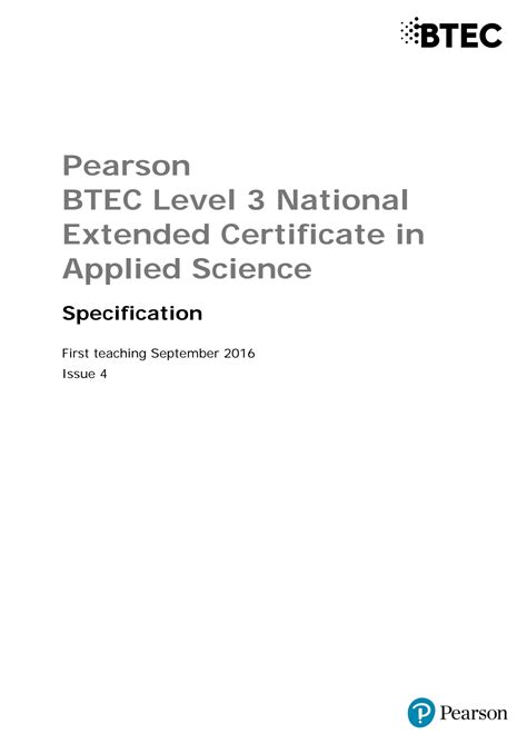 Solution Btec Level 3 Extended Certificate Applied Science 1 Studypool