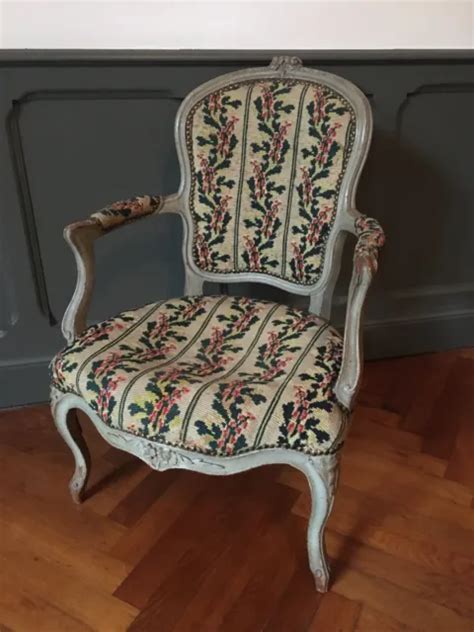 Fauteuil Louis Xv Poque Xviiie Bois Sculpt D Cor De Fleurettes Eur