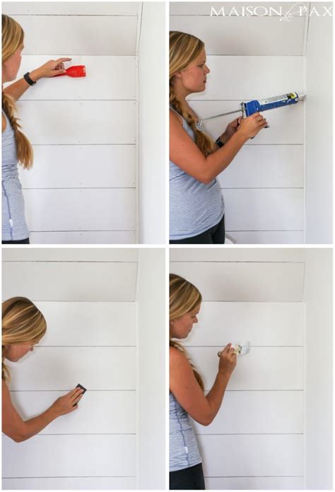 How To Plank A Wall Diy Shiplap Diy Wall Shiplap Bathroom Installing Shiplap