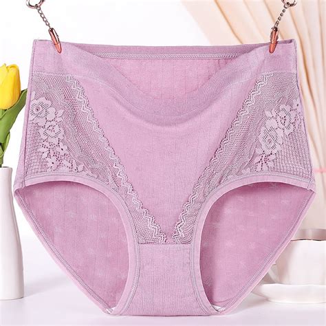 Mother Day Gifts Tawop Womens Panties Hot Pink Lace Panties High Waisted Solid Plus Size Leak