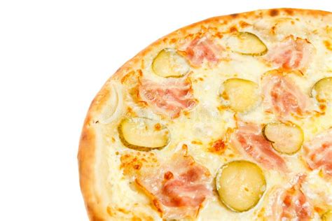 Część Wyśmienicie Klasyczna Włoska Pizza Z Baleronem Kiełbasami