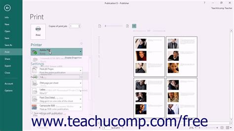 Publisher 2016 Tutorial Previewing And Printing Microsoft Training Youtube