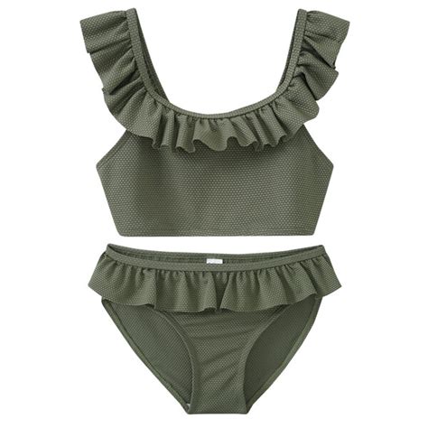 Mädchen Bikini mit Wabenstruktur DUNKELGRÜN von Ernstings Family für 17 99 ansehen