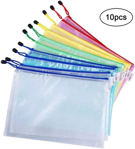 Vicloon Plastic Wallets A4 10 Pcs A4 Zip Lock Bags Document Wallet